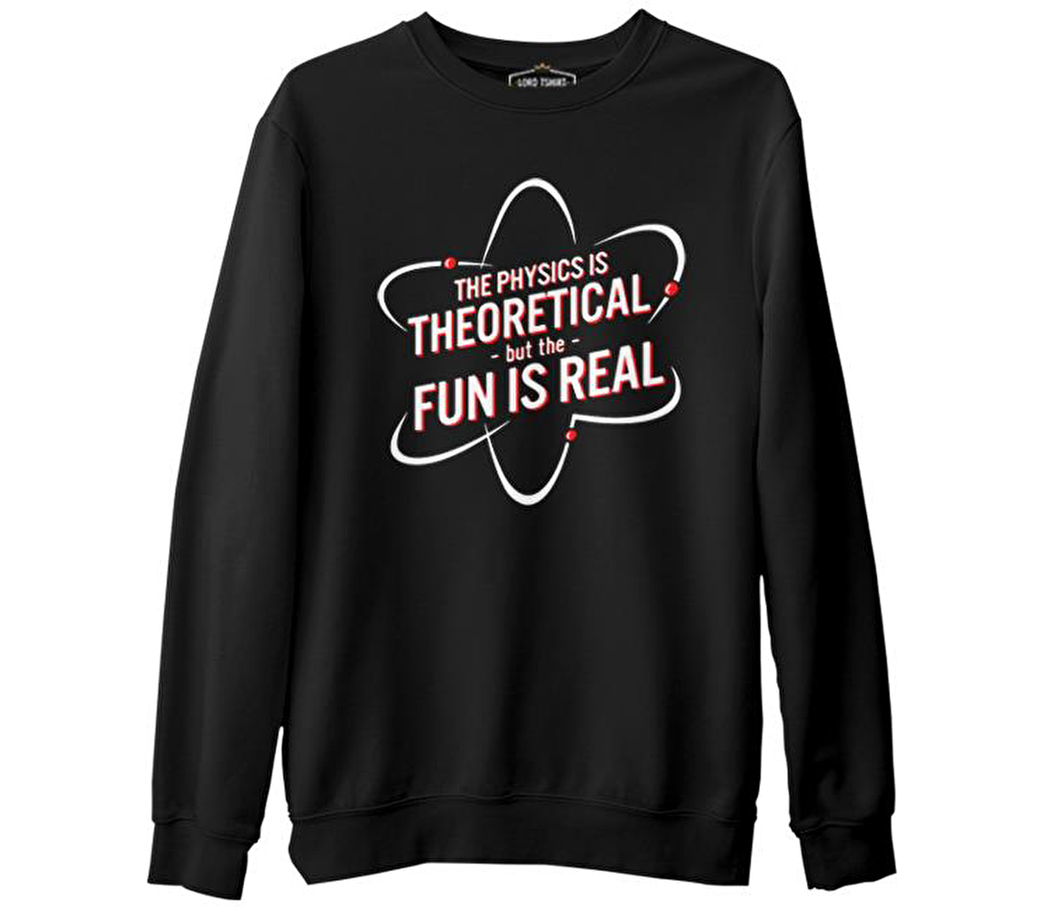 Okul ve Bilim - Fizik ve Atom Siyah Erkek Kalın Sweatshirt