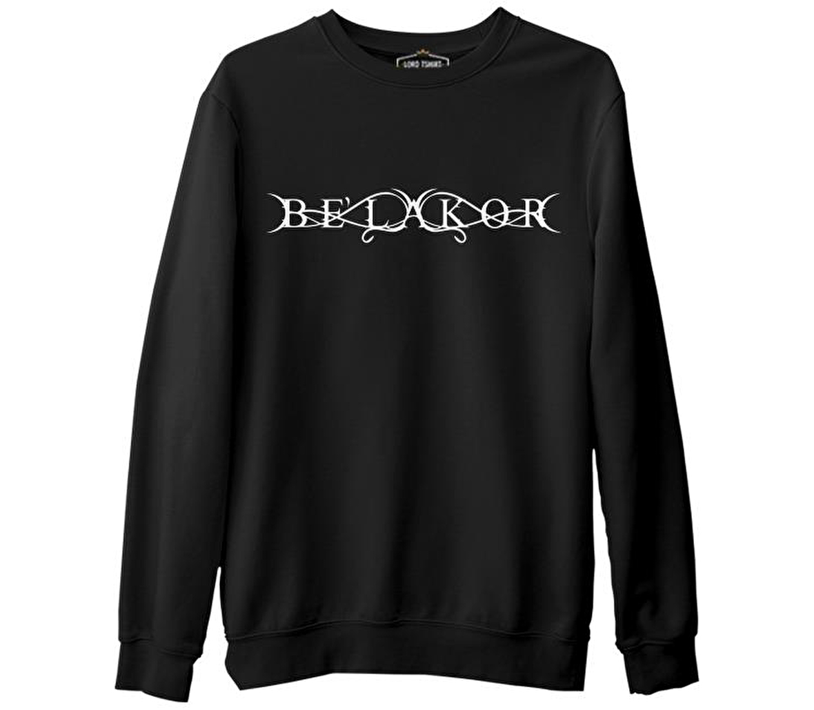 BeLakor - Logo Siyah Erkek Kalın Sweatshirt