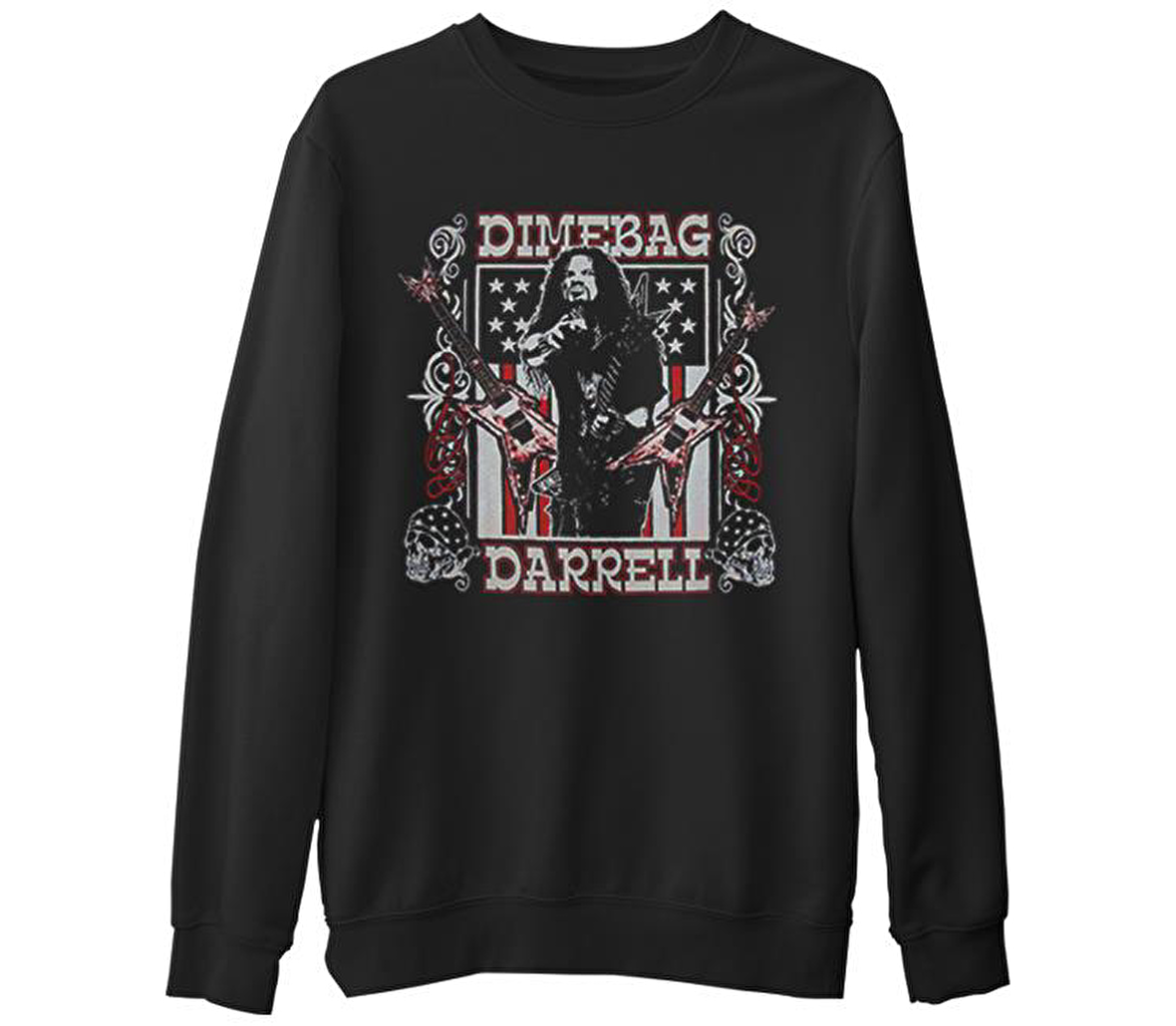 Dimebag Darrell  Siyah Erkek Kalın Sweatshirt