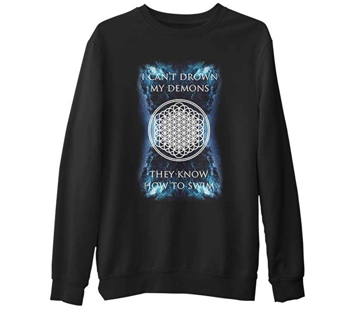 Bring me the Horizon - My Demons  Siyah Erkek Kalın Sweatshirt