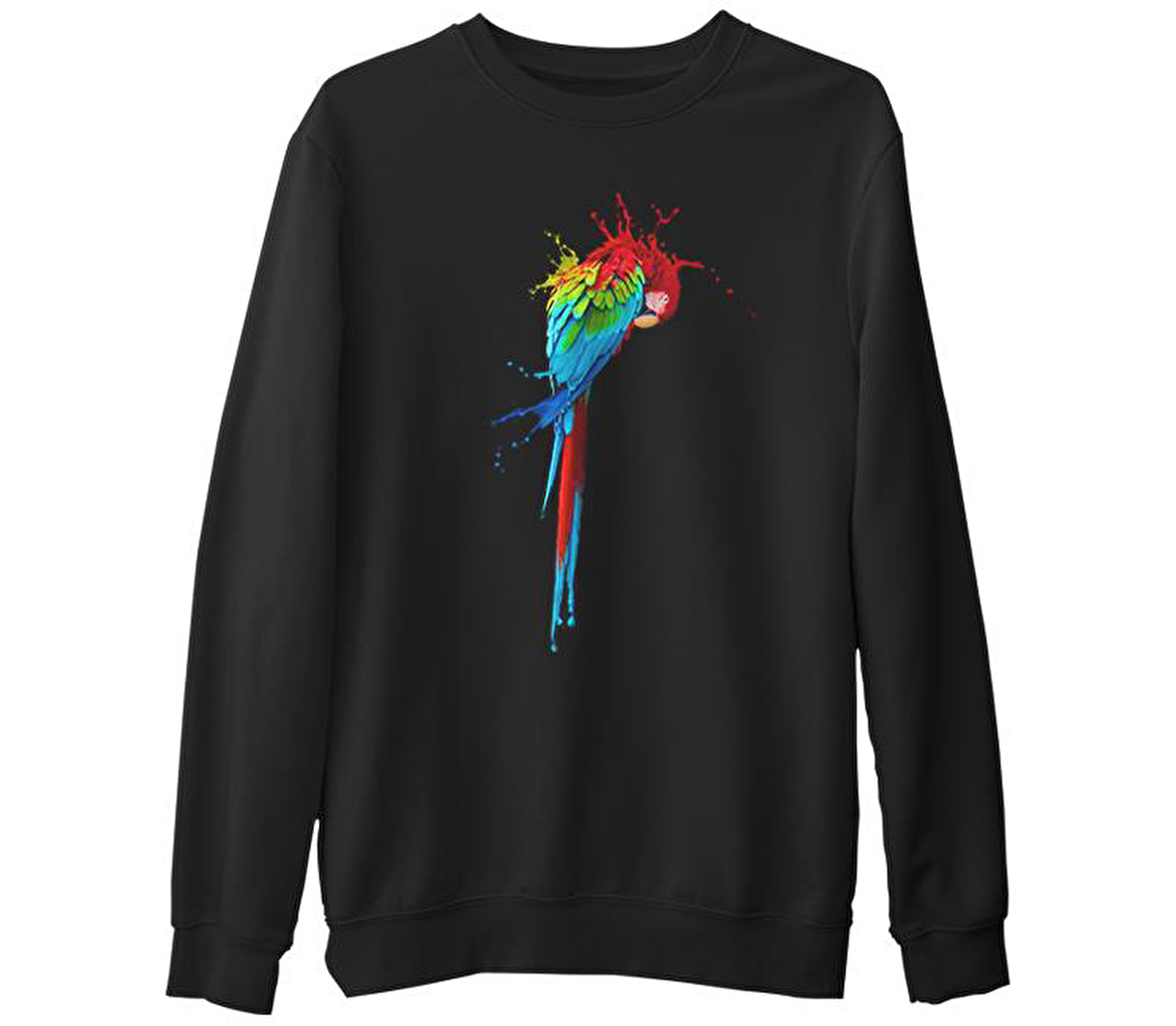 Parrot  Siyah Erkek Kalın Sweatshirt