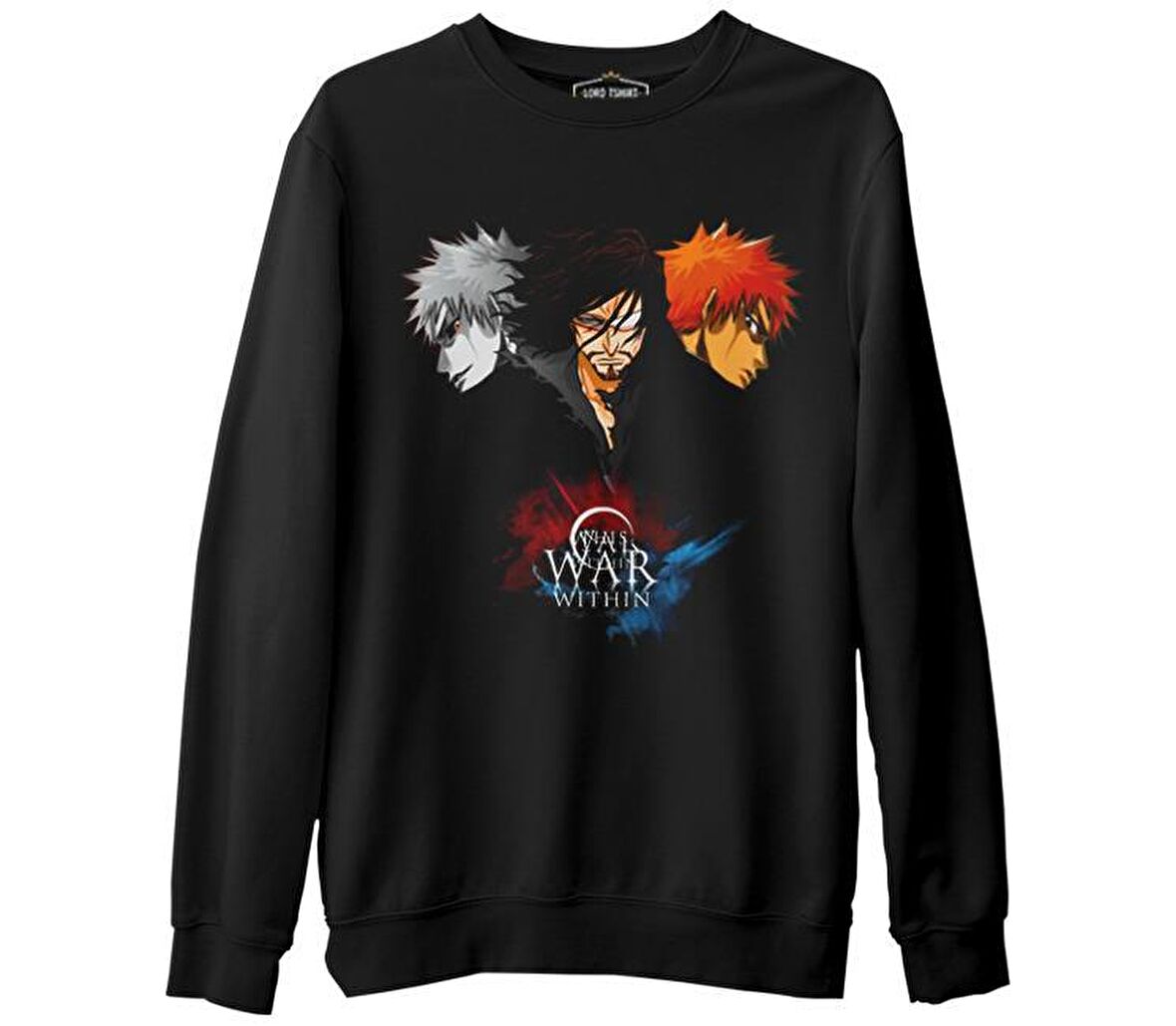 Bleach - This War Within  Siyah Erkek Kalın Sweatshirt