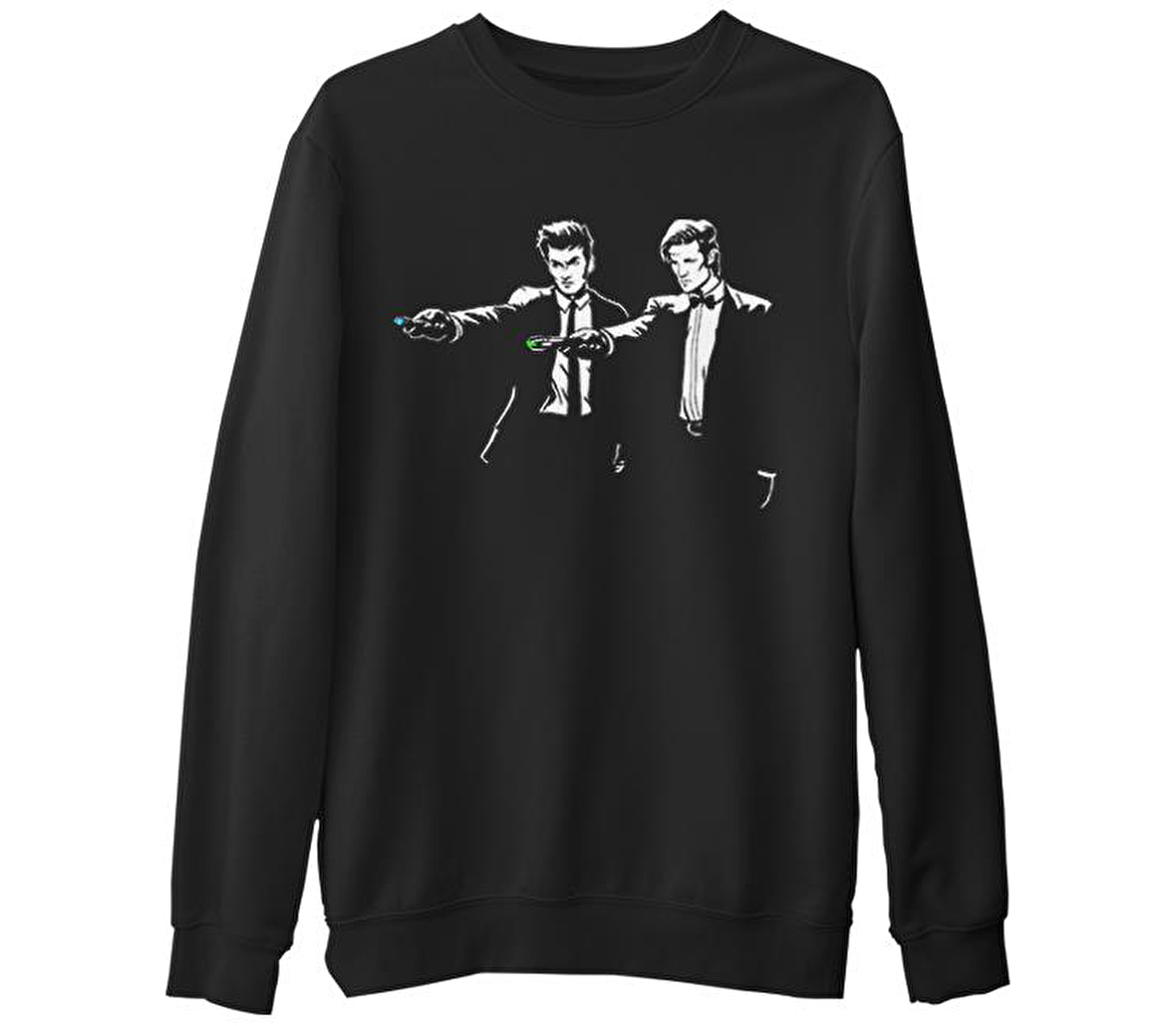 Doctor Who - Timefiction  Siyah Erkek Kalın Sweatshirt
