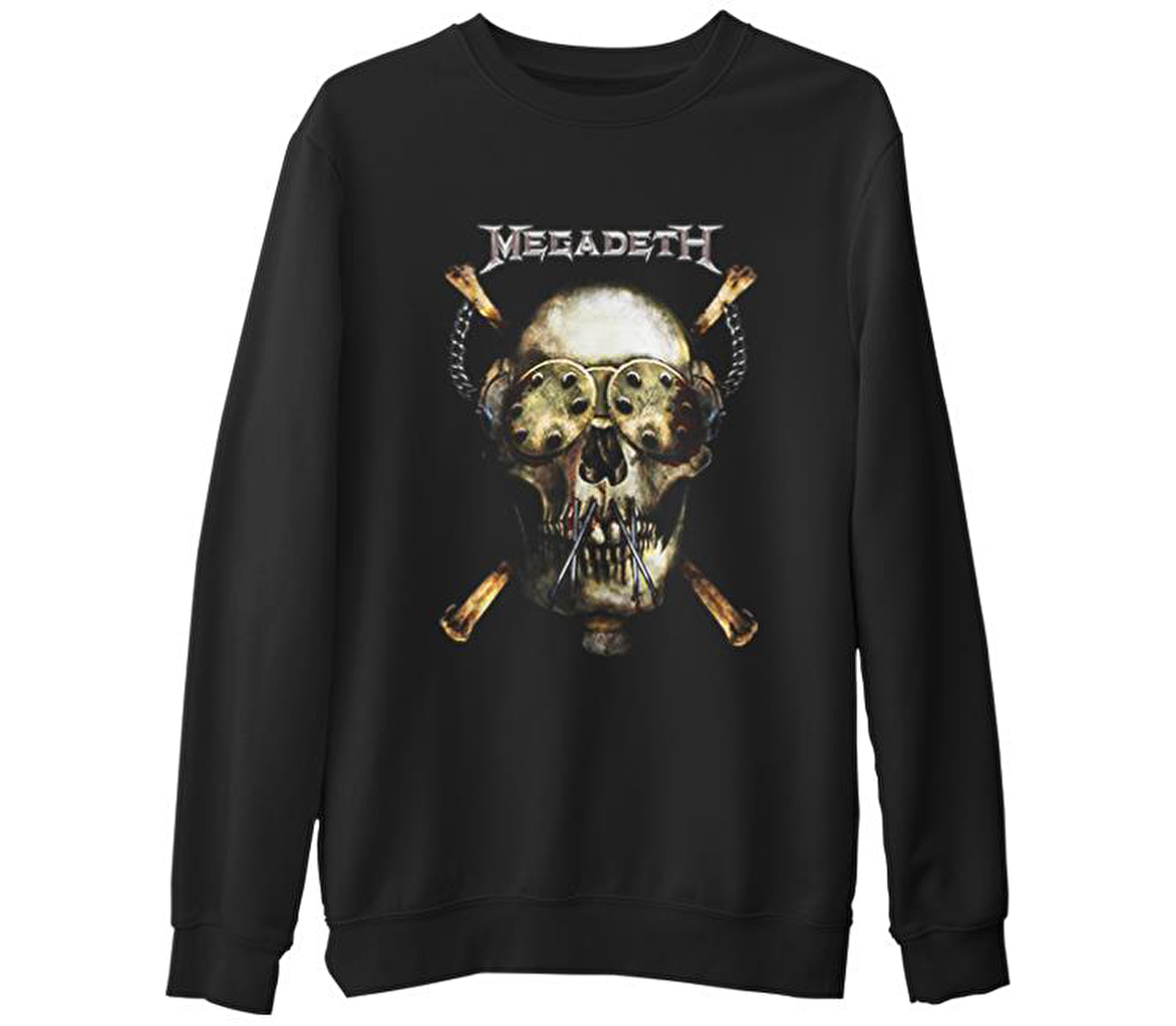 Megadeth - Vic 3  Siyah Erkek Kalın Sweatshirt