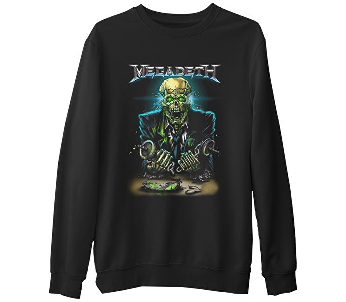 Megadeth - Vic 4  Siyah Erkek Kalın Sweatshirt