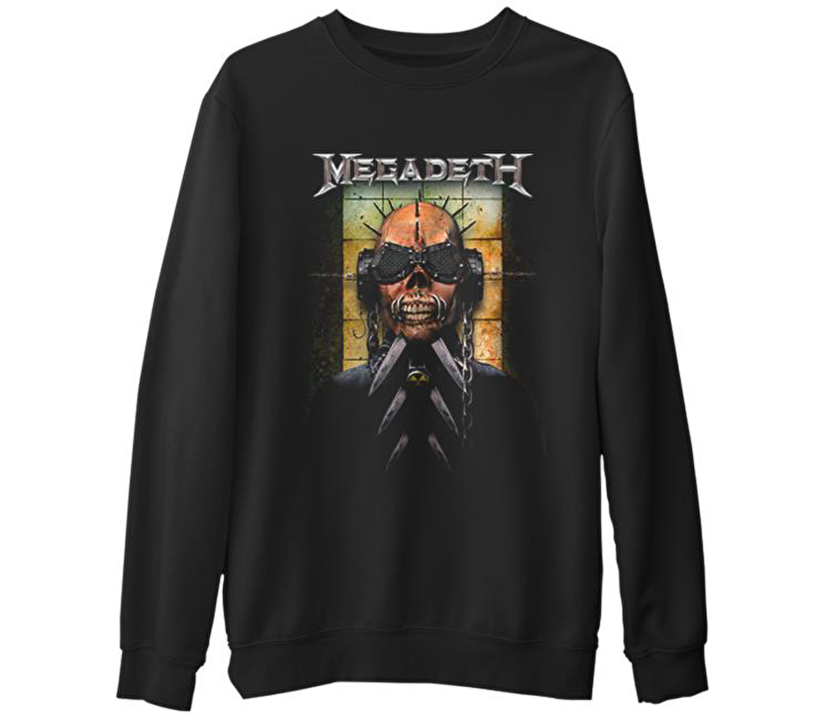 Megadeth - Vic 5  Siyah Erkek Kalın Sweatshirt