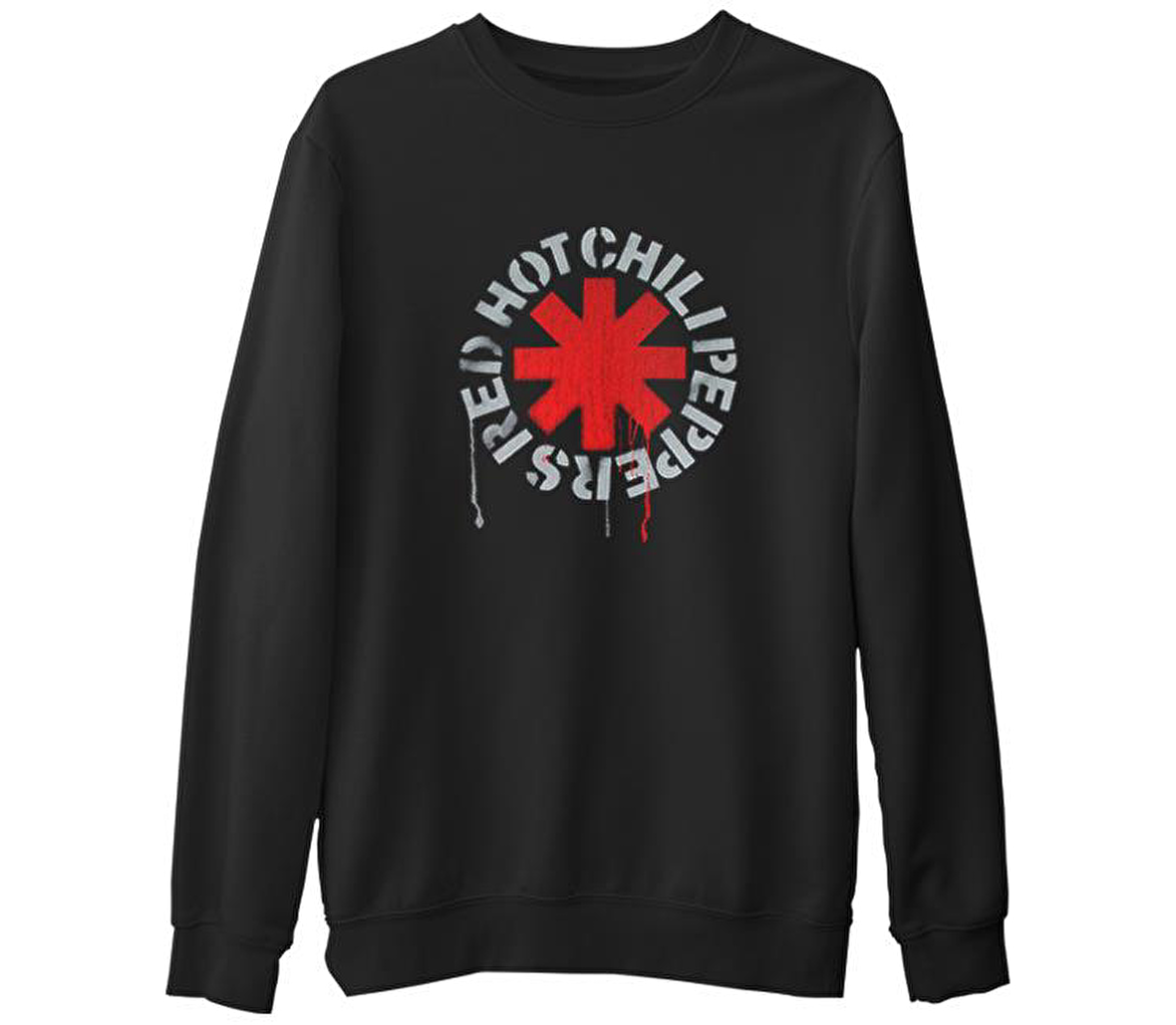 RHCP - Logo  Siyah Erkek Kalın Sweatshirt