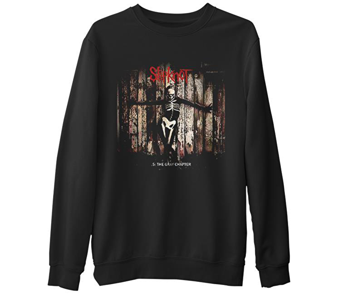 Slipknot - 5: The Gray Chapter  Siyah Erkek Kalın Sweatshirt