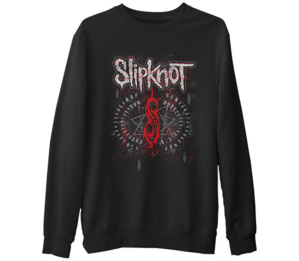 Slipknot - Logo  Siyah Erkek Kalın Sweatshirt