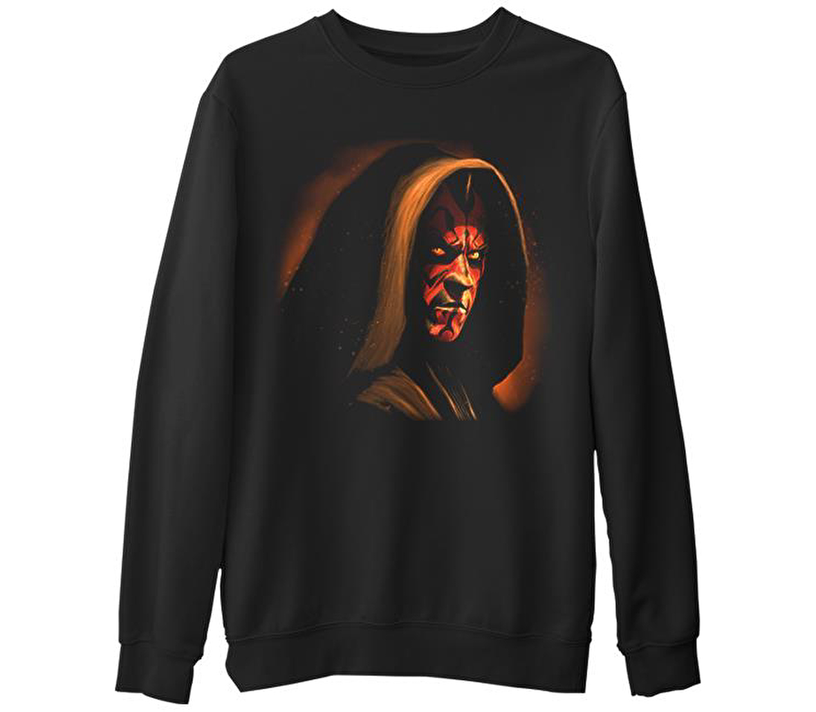 Darth Maul  Siyah Erkek Kalın Sweatshirt
