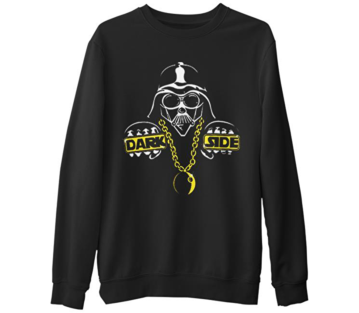 Dark Side  Siyah Erkek Kalın Sweatshirt