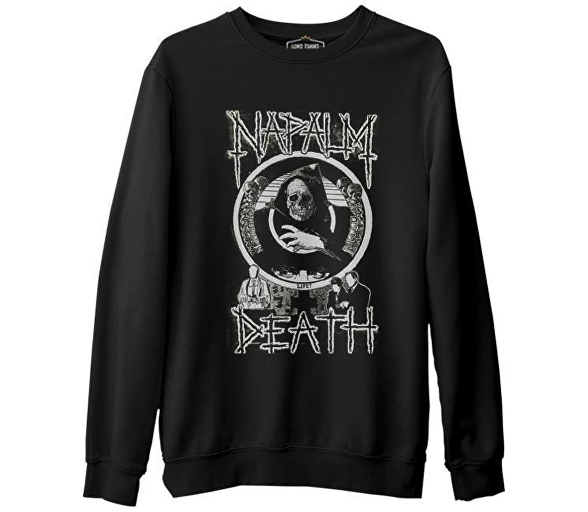 Napalm Death - Life?  Siyah Erkek Kalın Sweatshirt