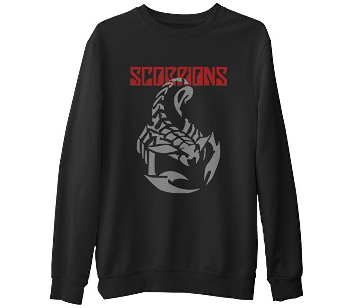 Scorpions - Scorpion  Siyah Erkek Kalın Sweatshirt