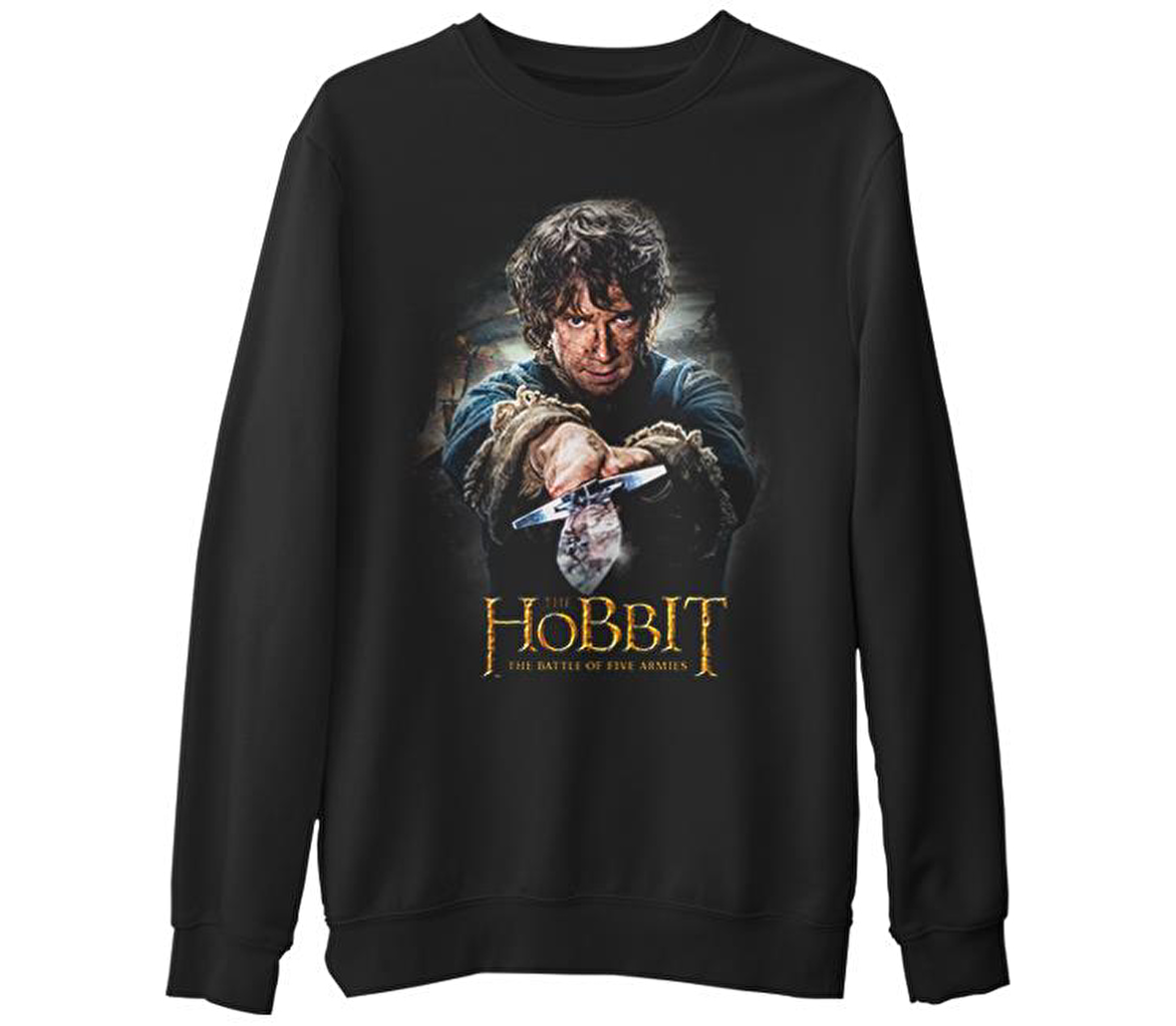 Hobbit - The Battle of Five Armies  Siyah Erkek Kalın Sweatshirt