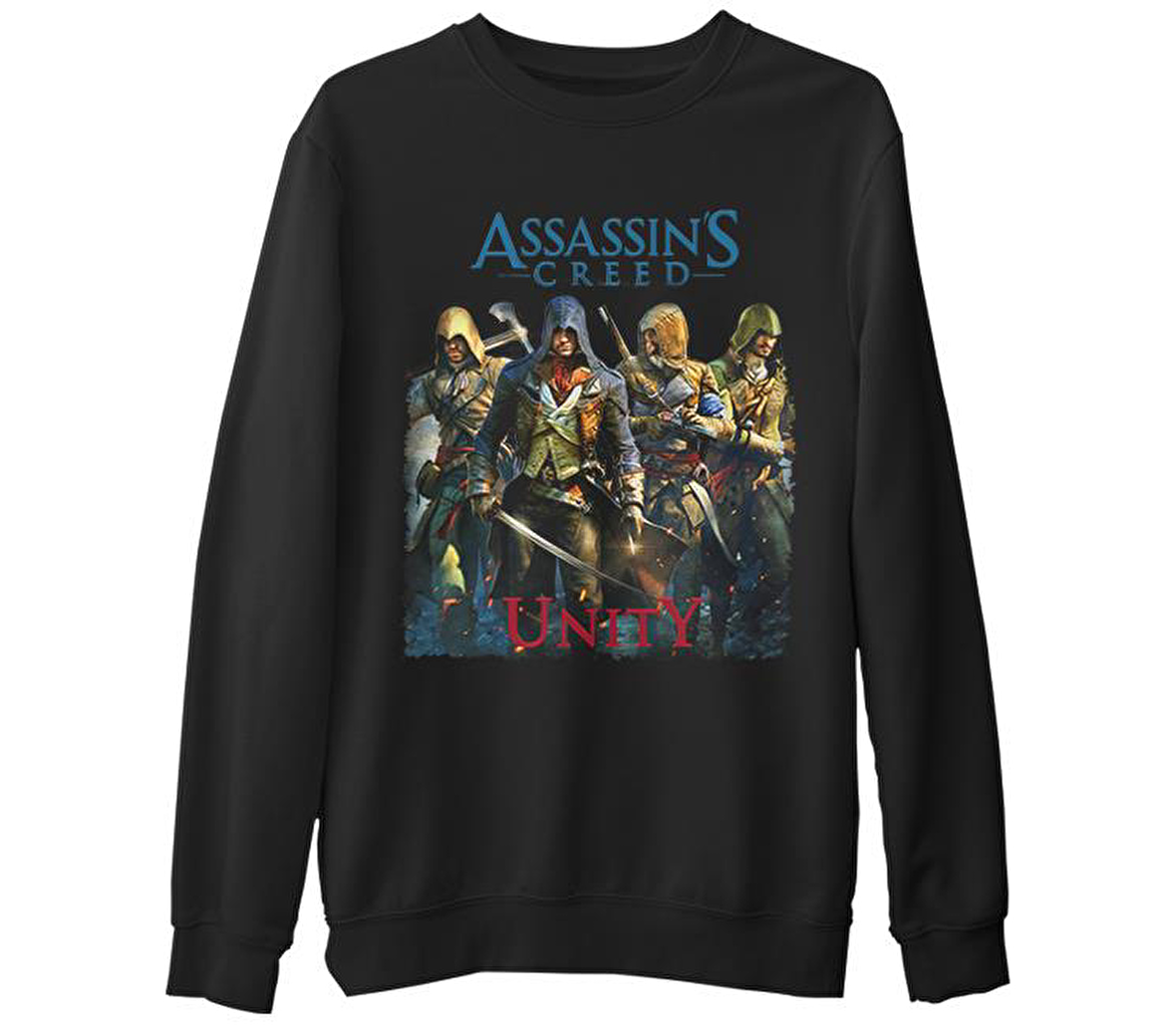 Assassin's Creed Unity 2  Siyah Erkek Kalın Sweatshirt
