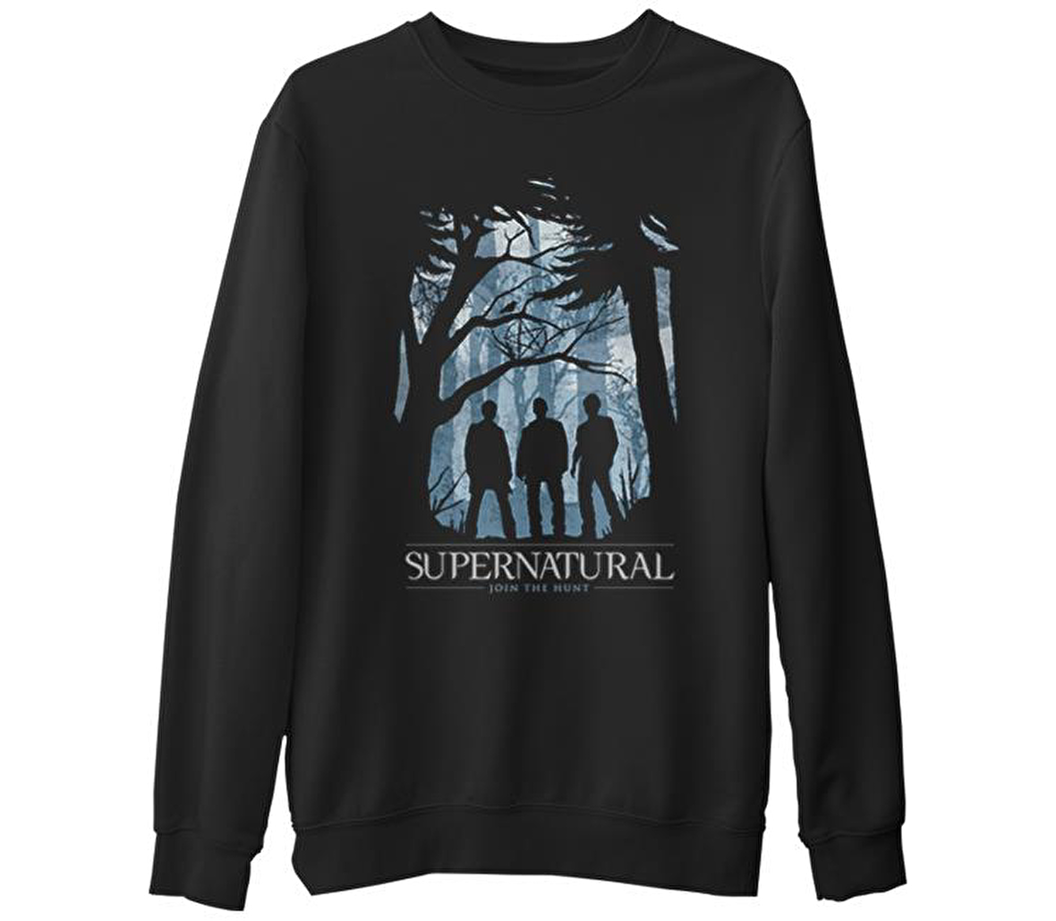 Supernatural - Join the Hunt II  Siyah Erkek Kalın Sweatshirt