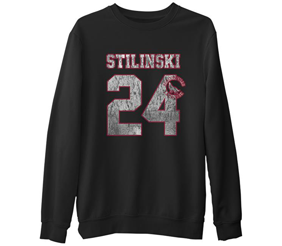 Teen Wolf - Stilinski 24  Siyah Erkek Kalın Sweatshirt