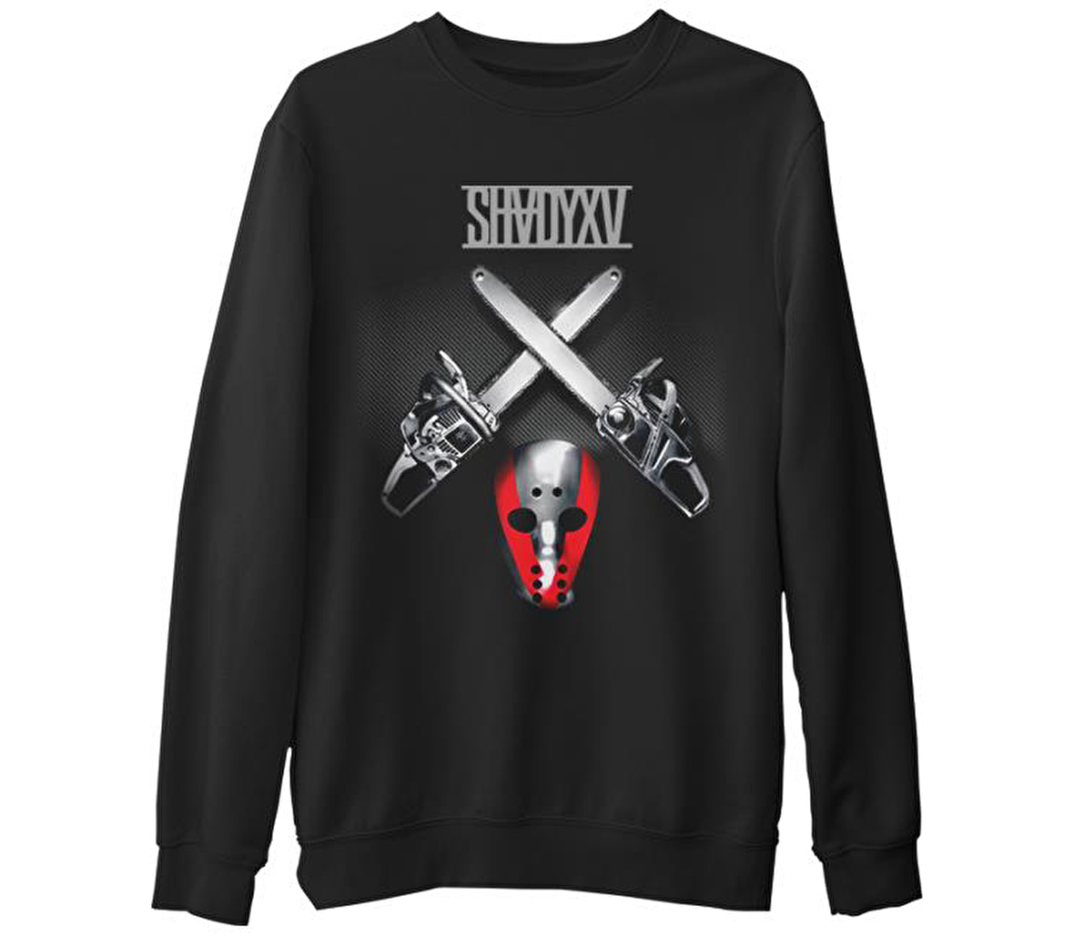 Shady XV  Siyah Erkek Kalın Sweatshirt