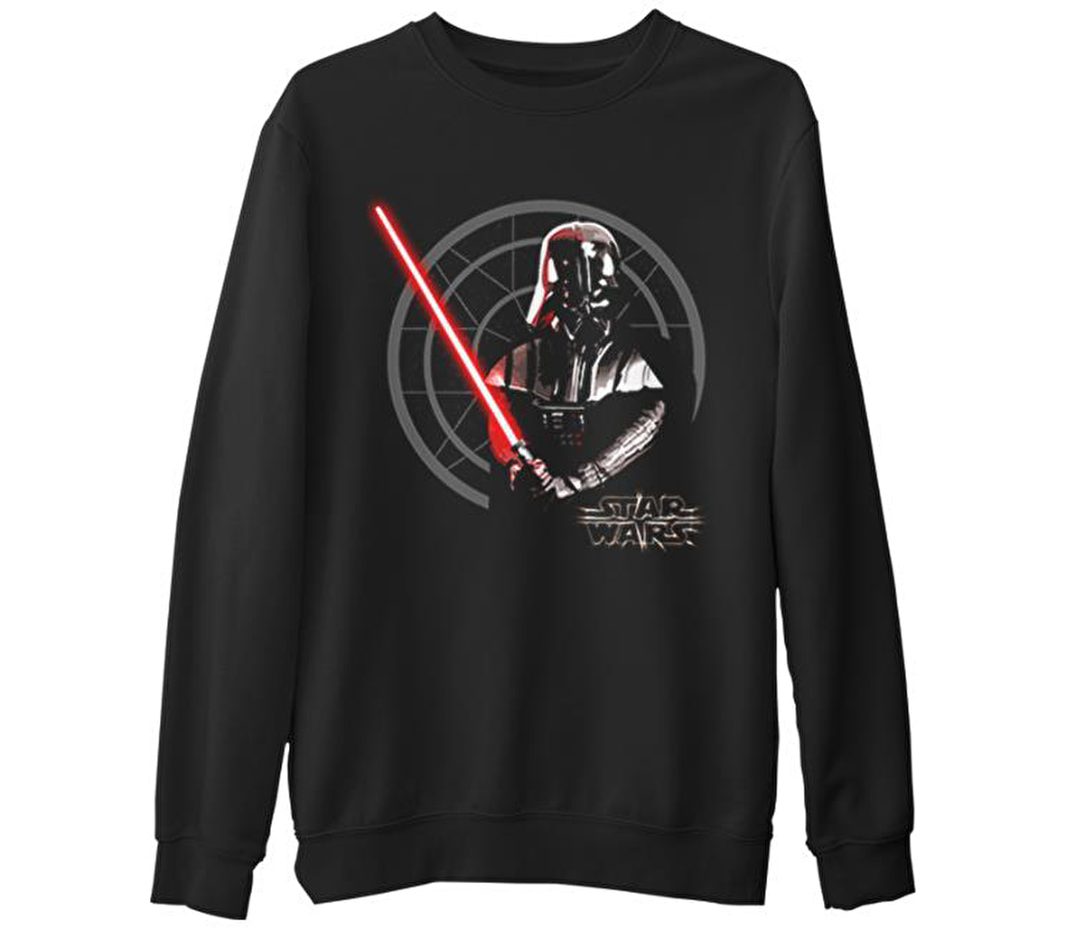 Star Wars - Light  Siyah Erkek Kalın Sweatshirt