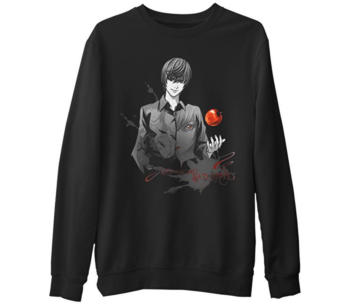 Death Note - Bad Apples  Siyah Erkek Kalın Sweatshirt