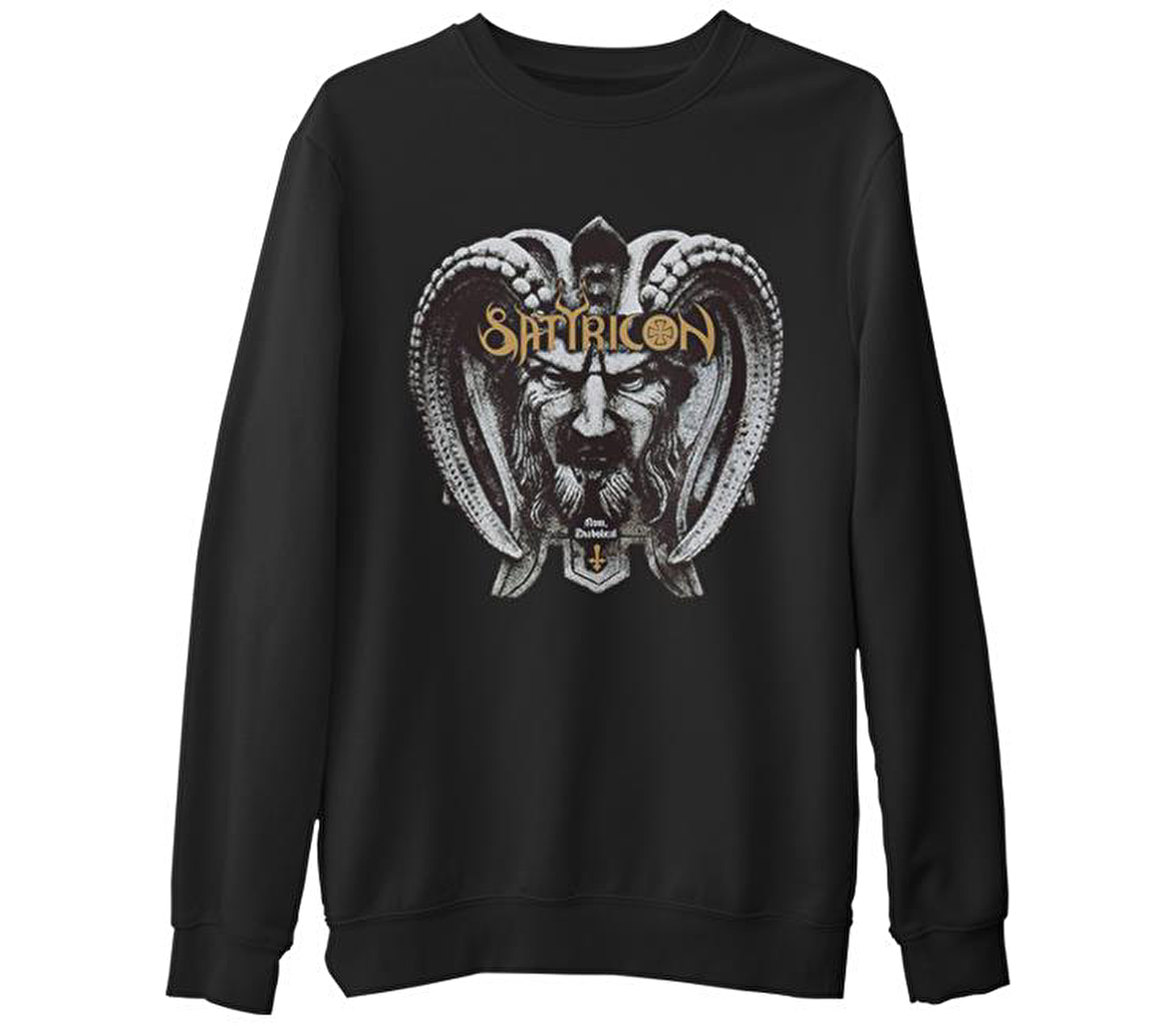 Satyricon  Siyah Erkek Kalın Sweatshirt