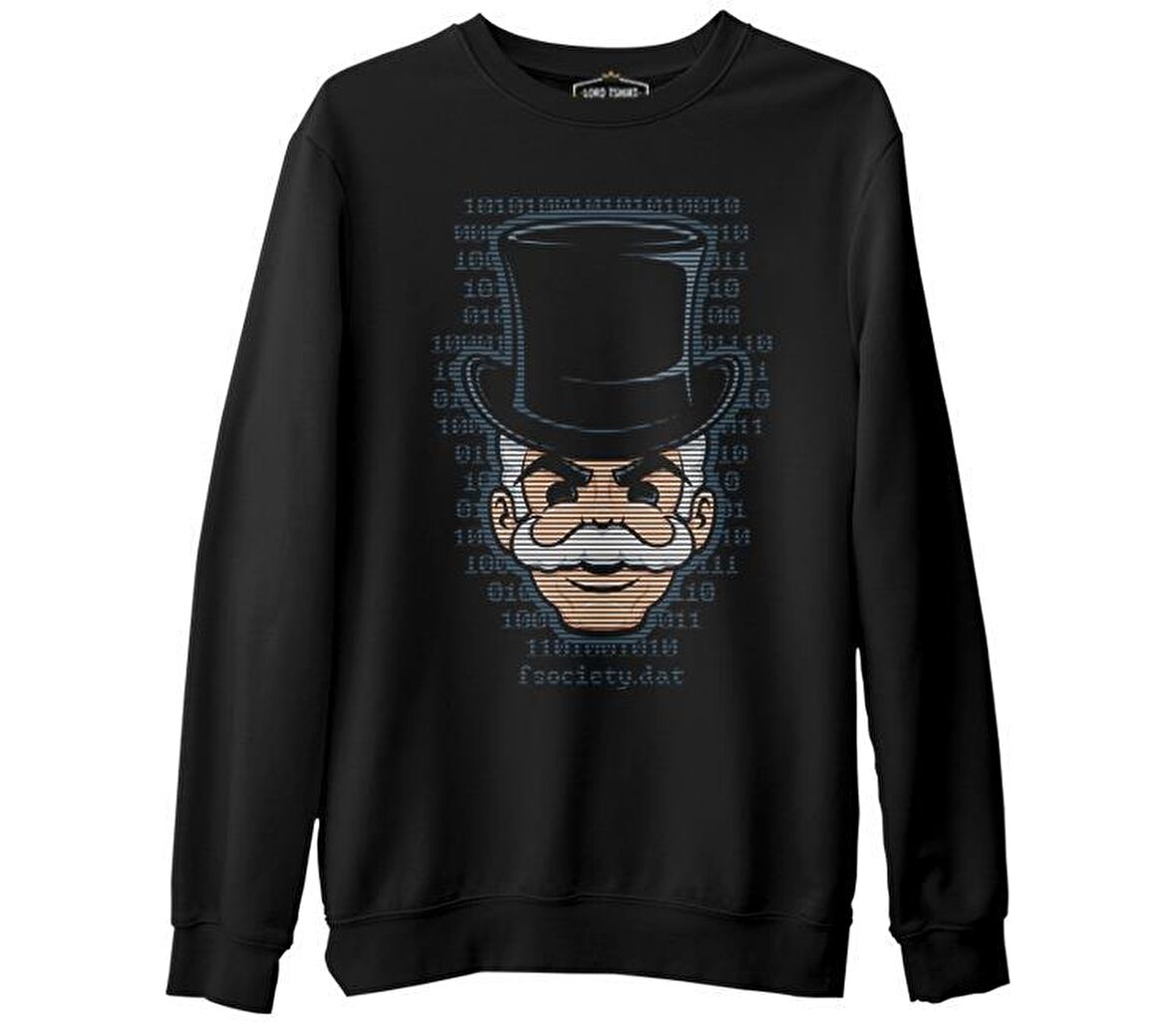 Mr. Robot - FSociety  Siyah Erkek Kalın Sweatshirt