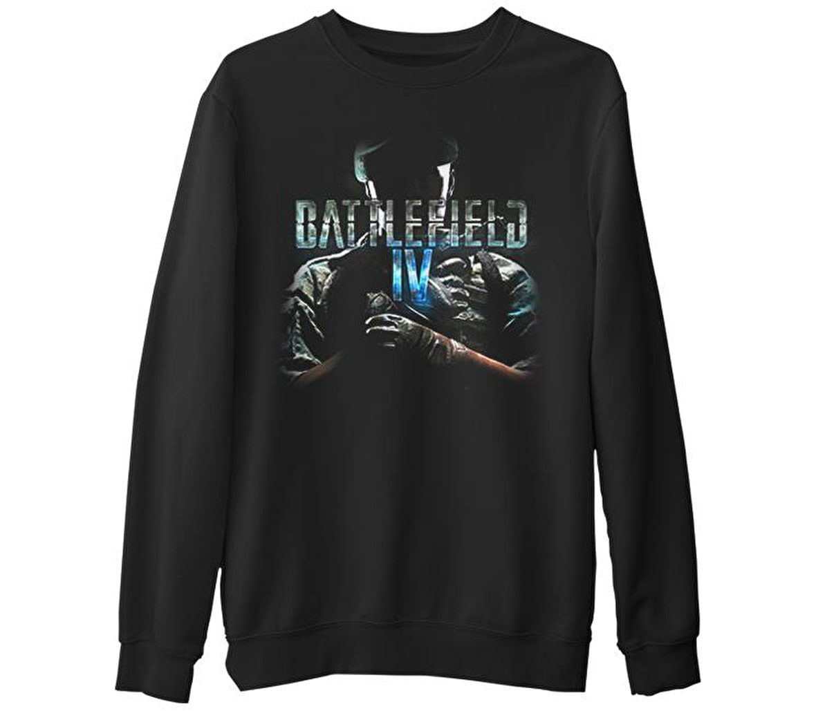 Battlefield 4  Siyah Erkek Kalın Sweatshirt
