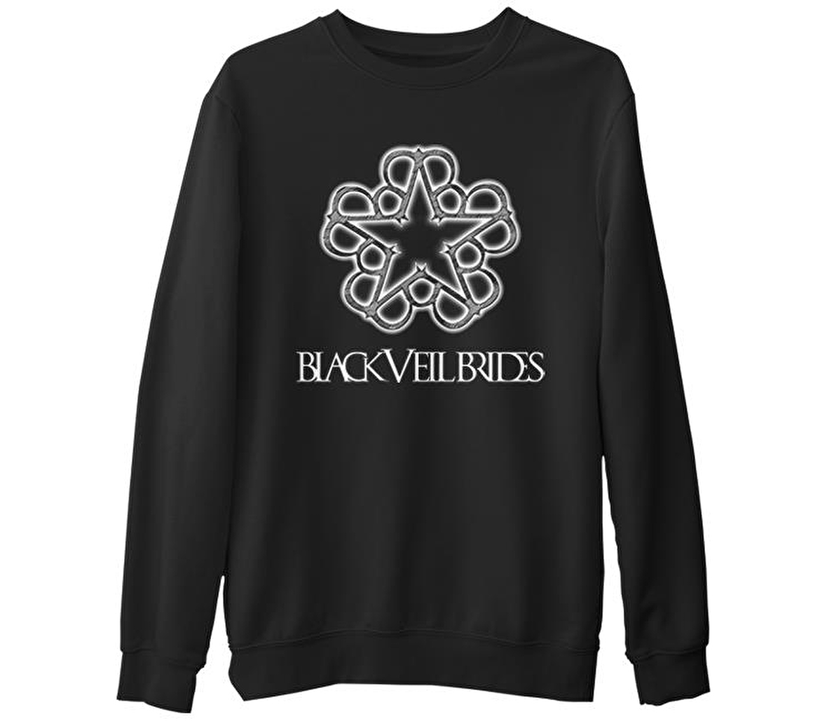 Black Veil Brides - Logo  Siyah Erkek Kalın Sweatshirt