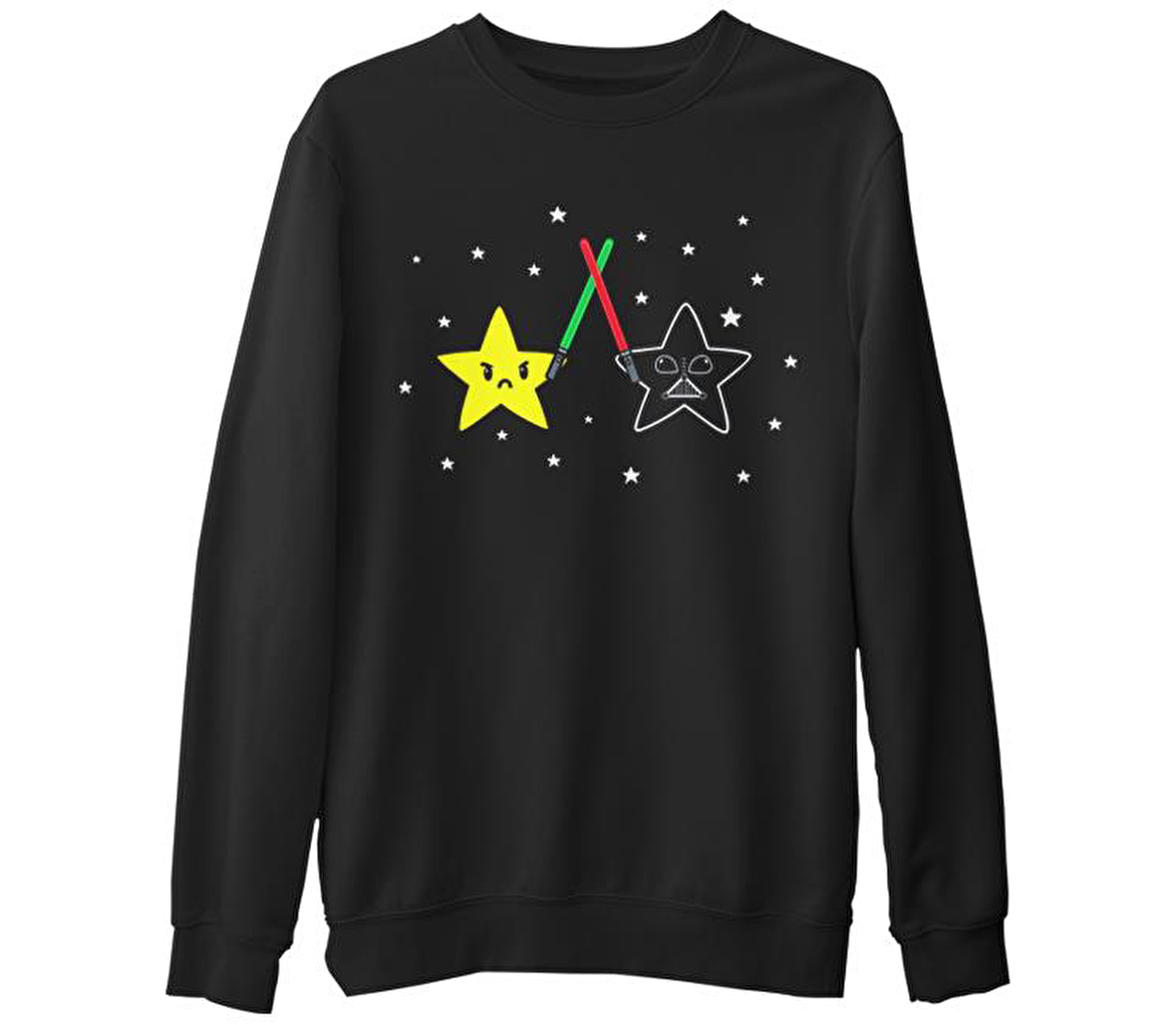 Real Star Wars  Siyah Erkek Kalın Sweatshirt