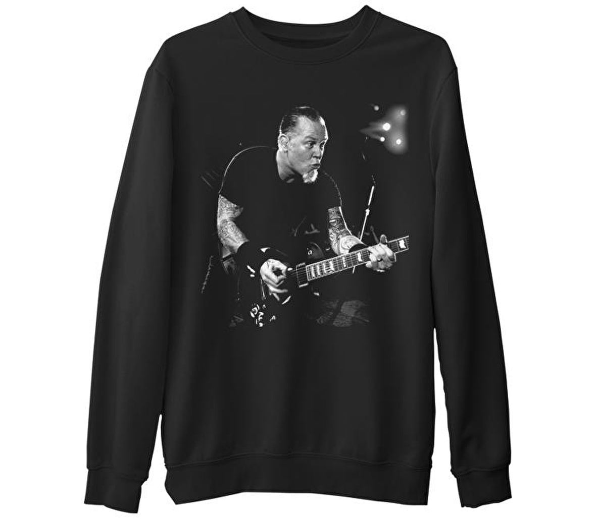 Metallica - James Solo  Siyah Erkek Kalın Sweatshirt