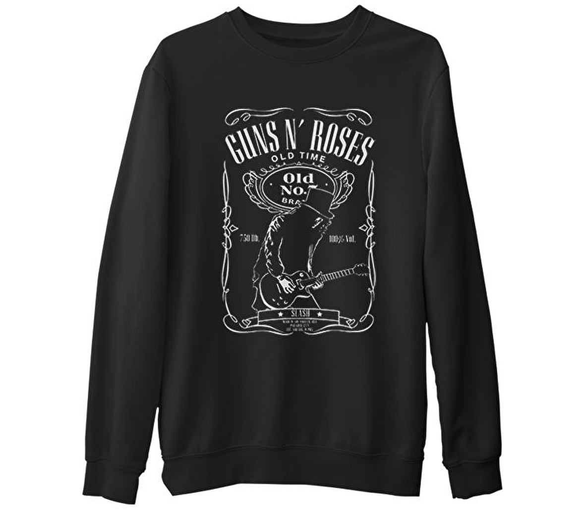 Guns N Roses - Old Time  Siyah Erkek Kalın Sweatshirt