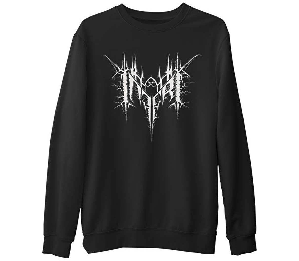 Inferi - Logo  Siyah Erkek Kalın Sweatshirt
