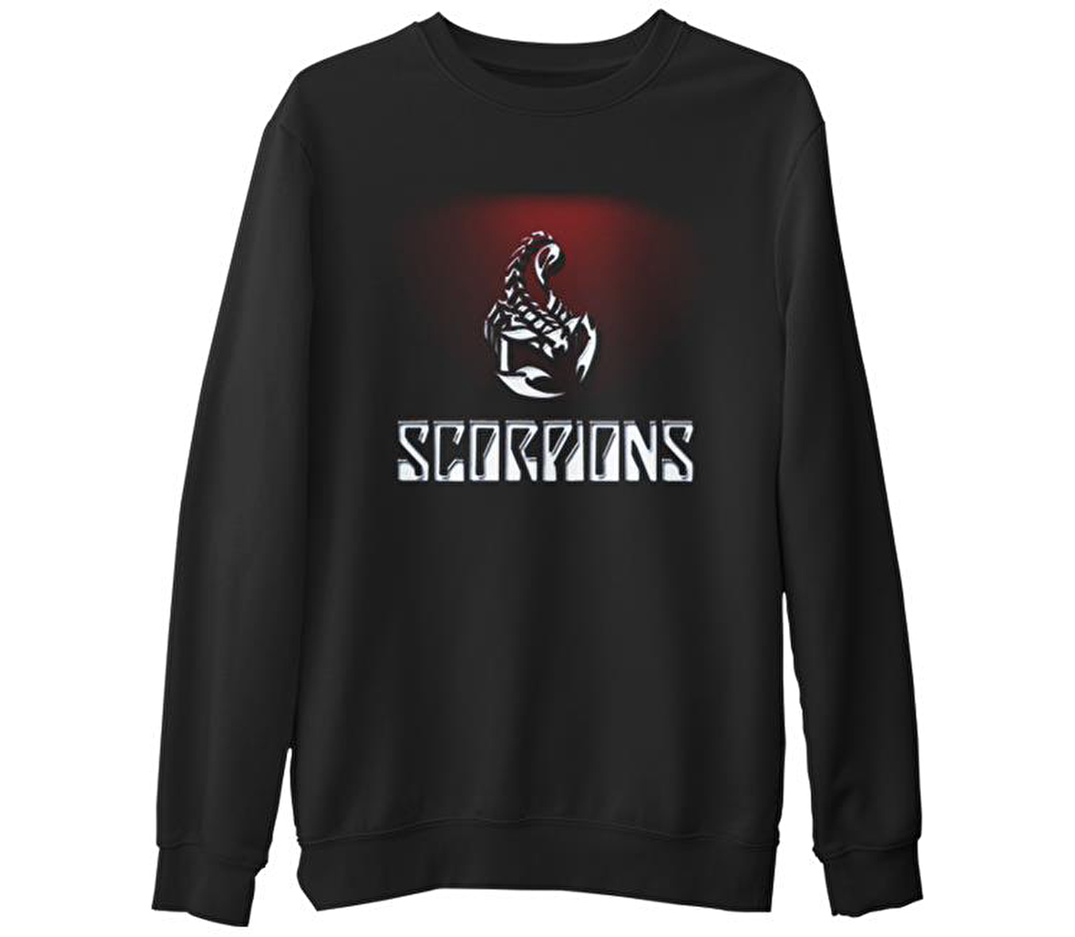 Scorpions - Red Poison  Siyah Erkek Kalın Sweatshirt