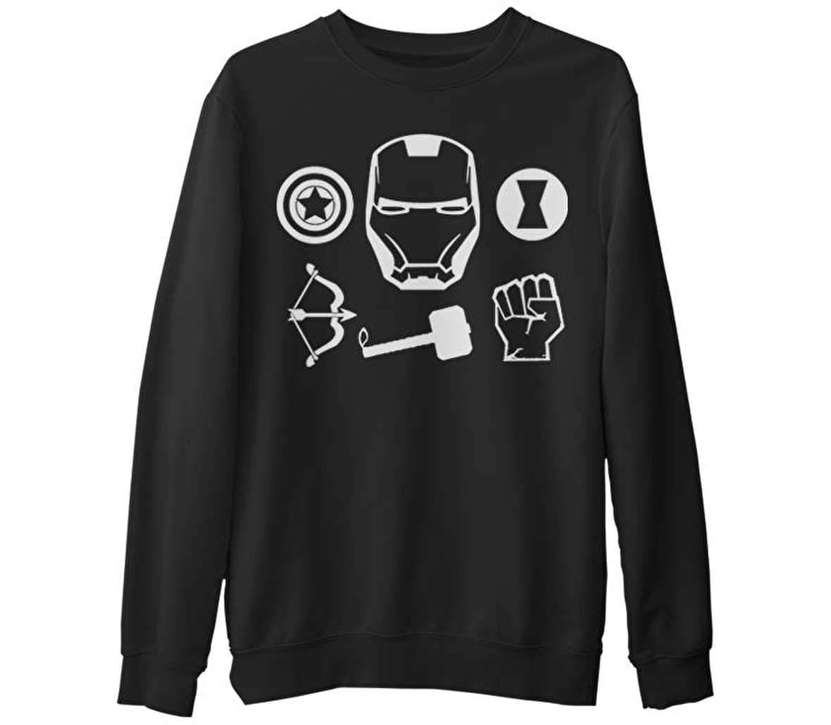 Hunters  Siyah Erkek Kalın Sweatshirt