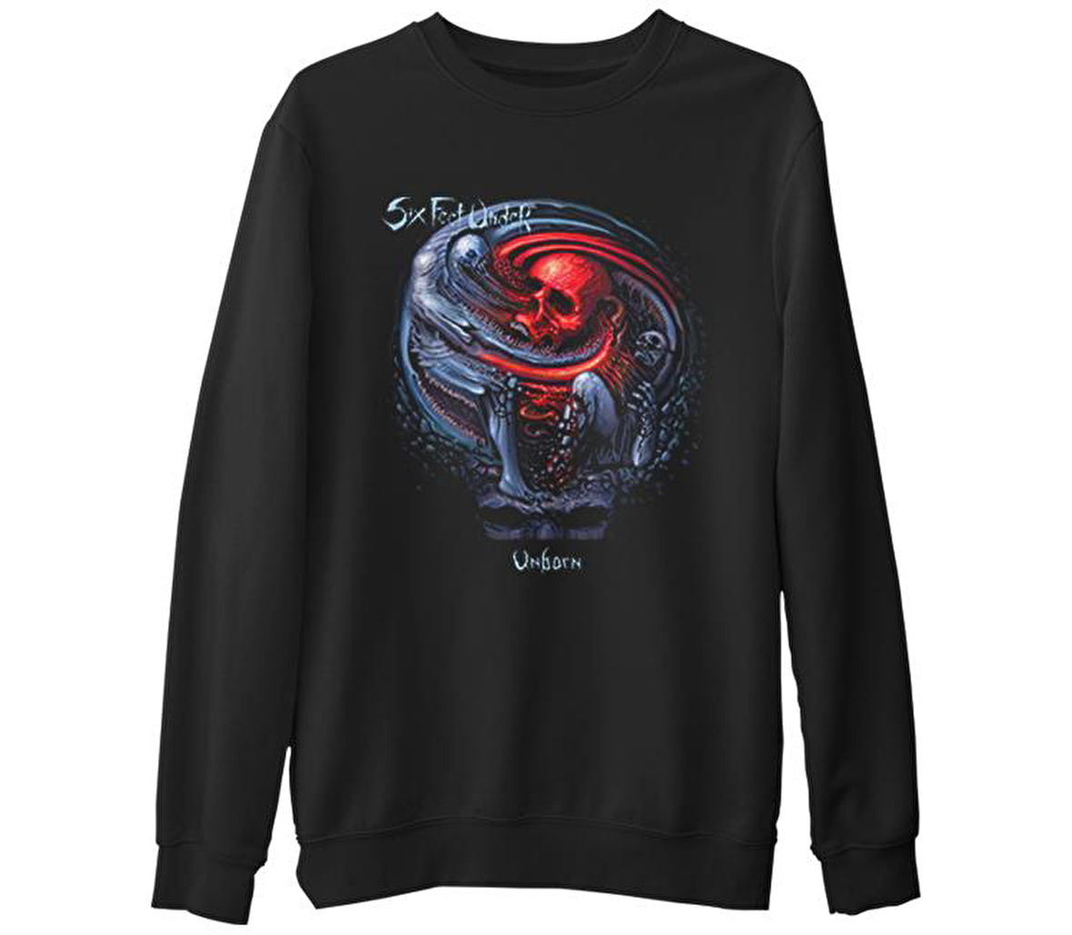 Six Feet Under - Unborn  Siyah Erkek Kalın Sweatshirt