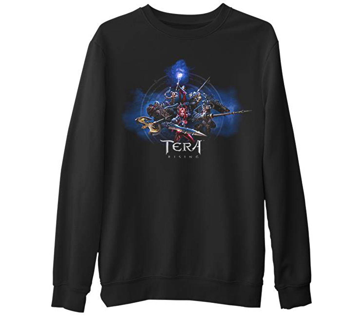 Tera Rising  Siyah Erkek Kalın Sweatshirt