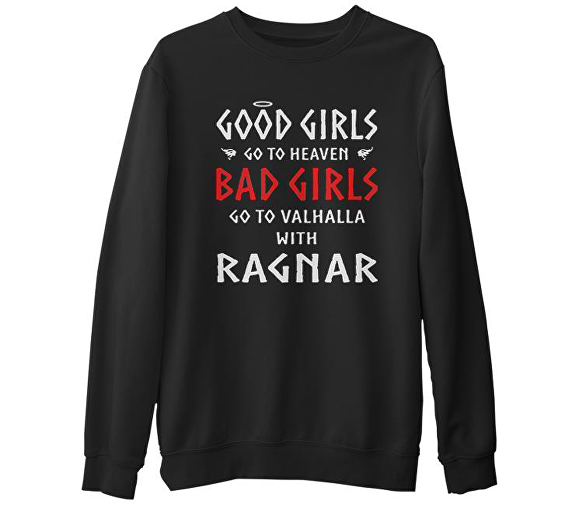 Vikings - Valhalla  Siyah Erkek Kalın Sweatshirt