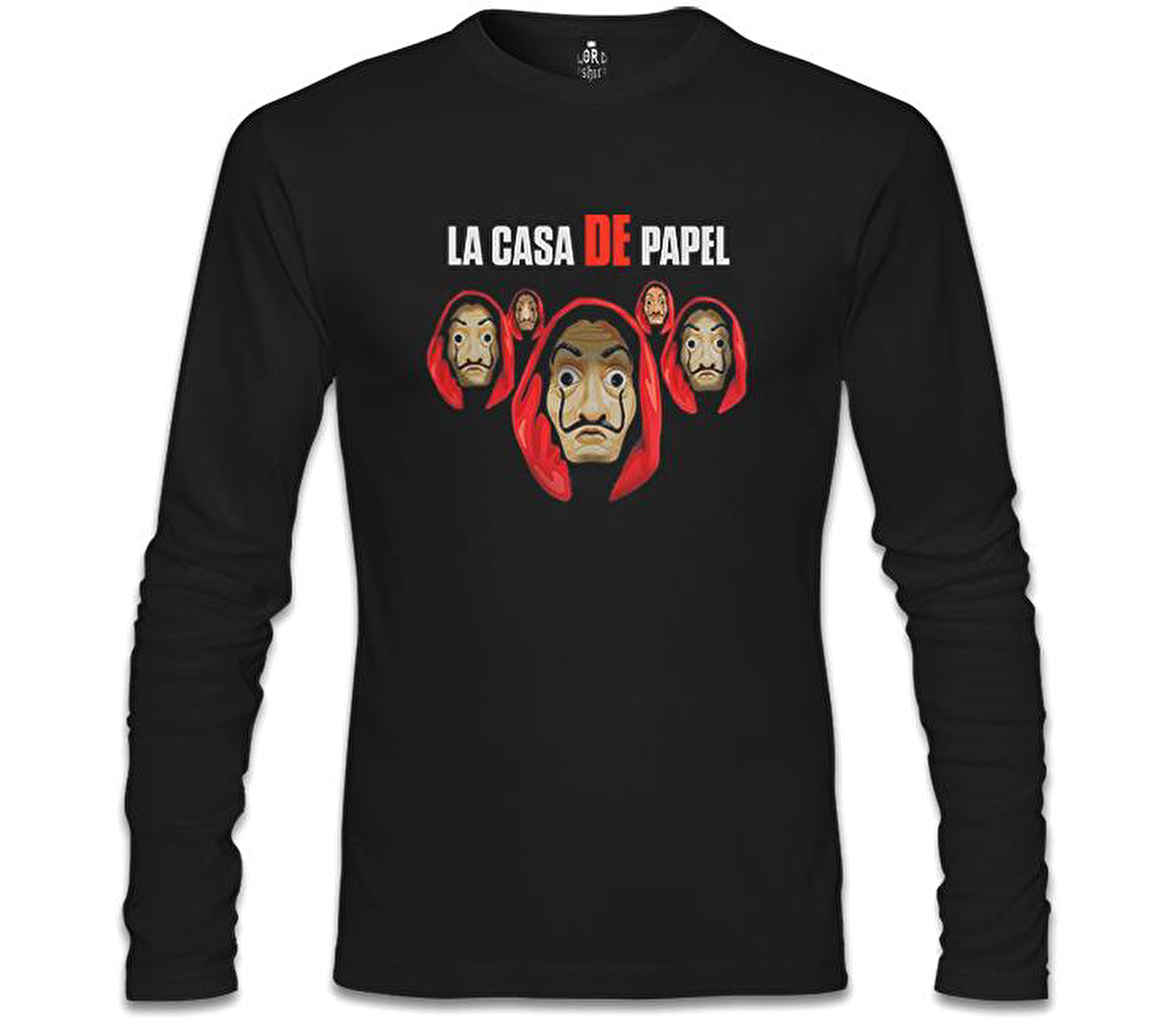 La Casa De Papel - Dali Mask Siyah Erkek Sweatshirt