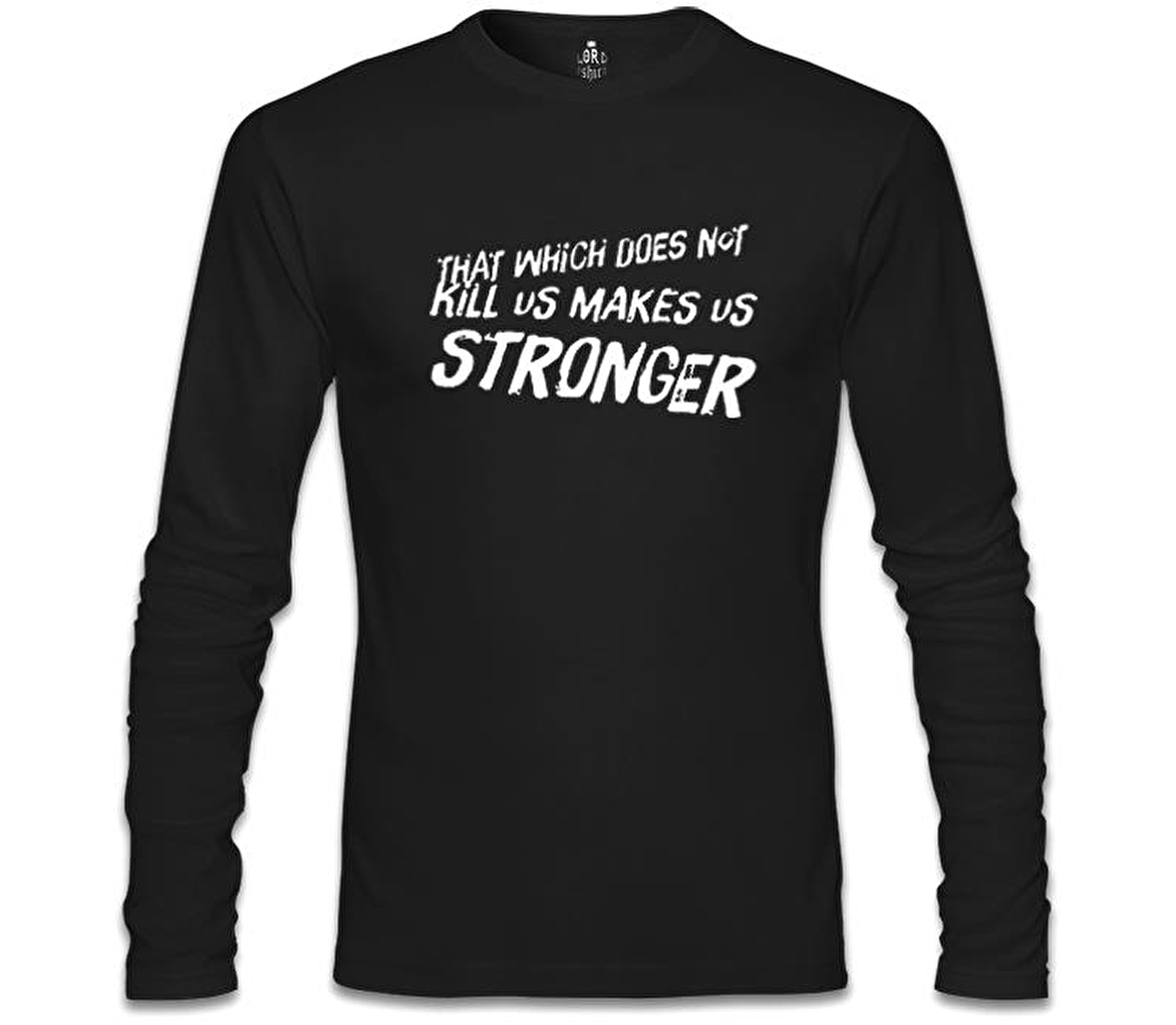 Makes Stronger Siyah Erkek Sweatshirt