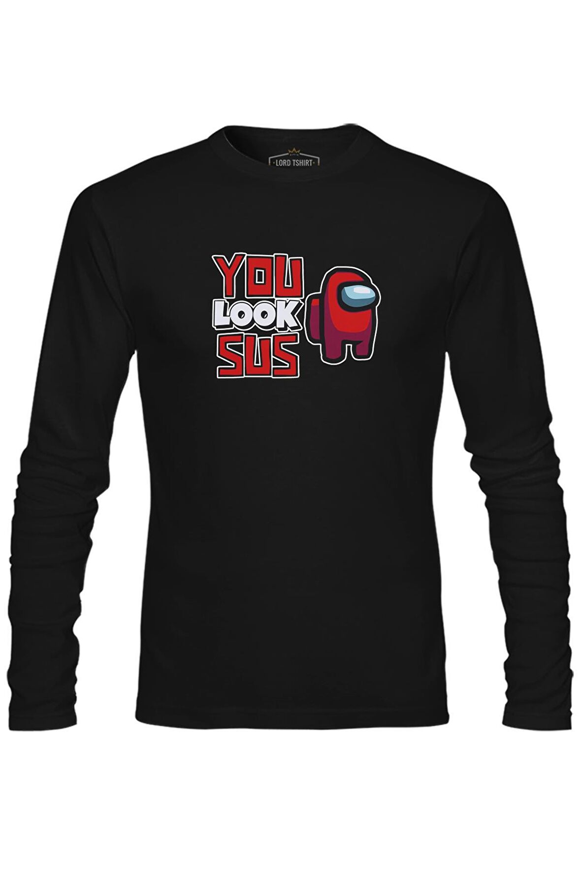 Among Us You Look Sus Siyah Erkek Sweatshirt