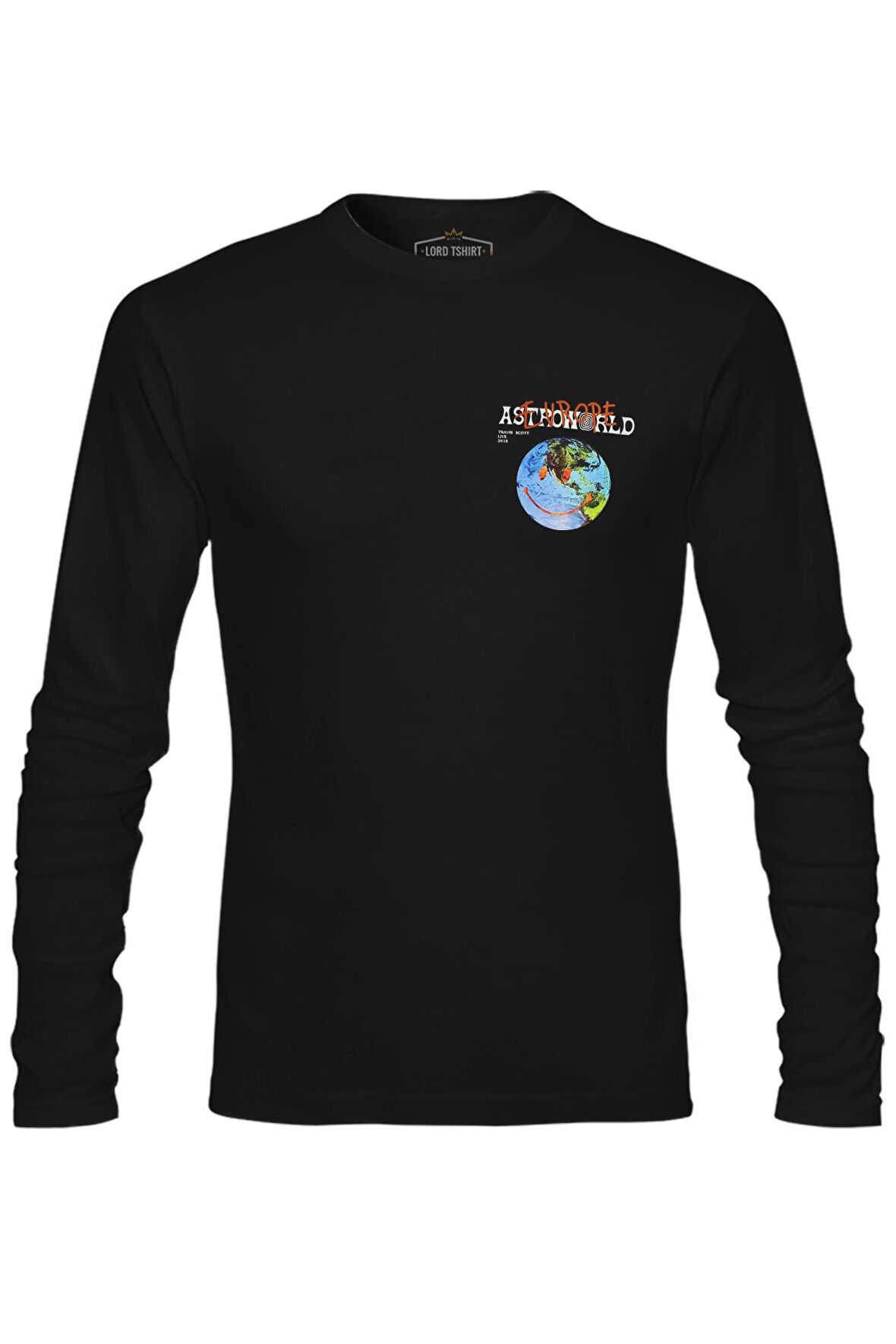 Travis Scott - Astro World Logo Siyah Erkek Sweatshirt