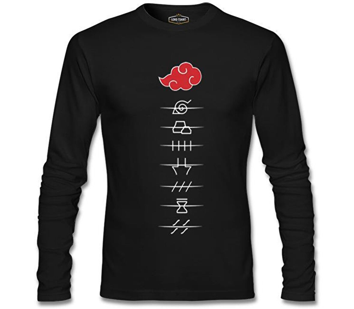 Naruto - Hidden Villages Akatsuki Siyah Erkek Sweatshirt