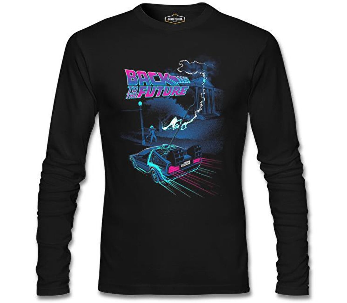 Back to the Future - Not That Time Siyah Erkek Sweatshirt