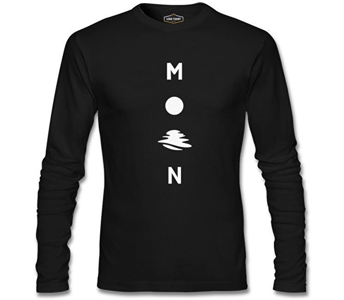 Moon on the Sea Siyah Erkek Sweatshirt