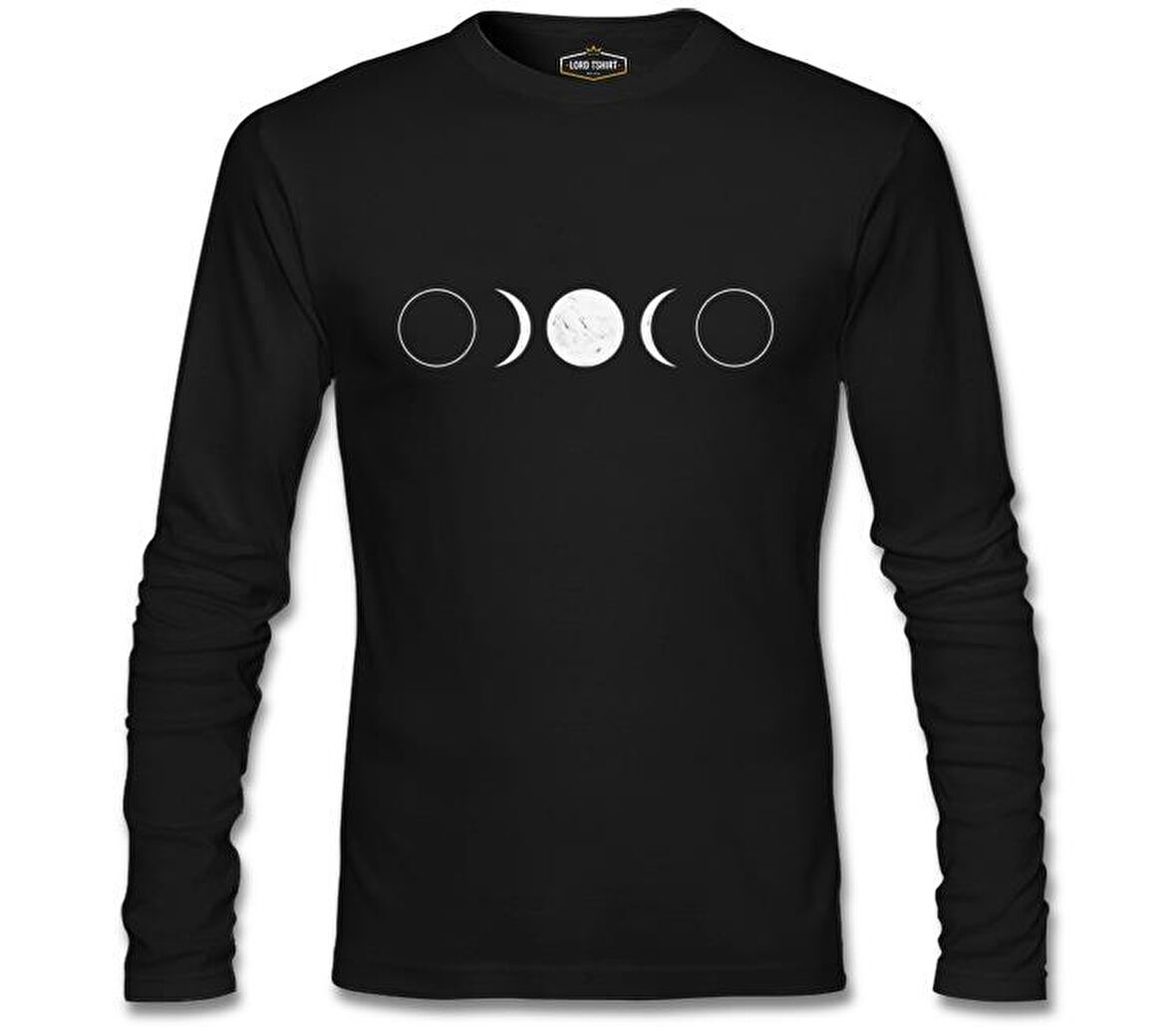 Full Moon Double Half Siyah Erkek Sweatshirt