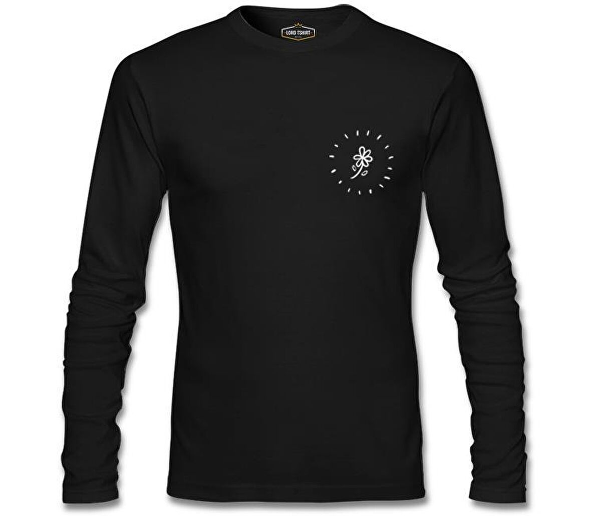 Flower Shining Siyah Erkek Sweatshirt