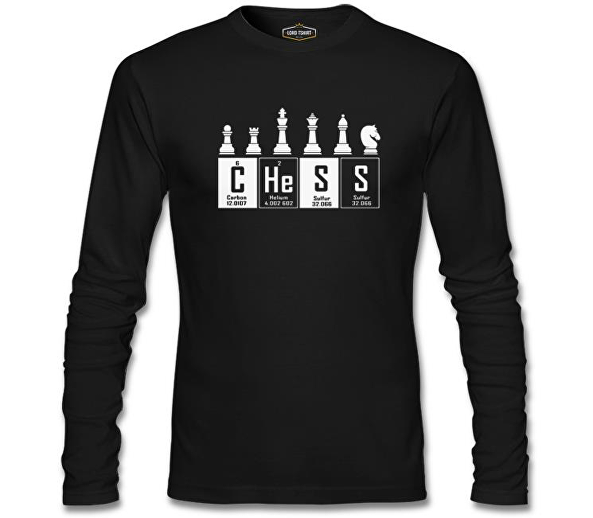 Satranç - Elementler Siyah Erkek Sweatshirt