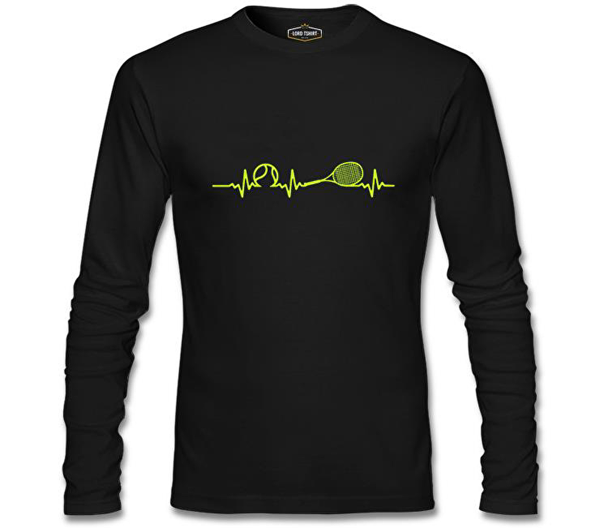 Tenis - Heartbeat Siyah Erkek Sweatshirt