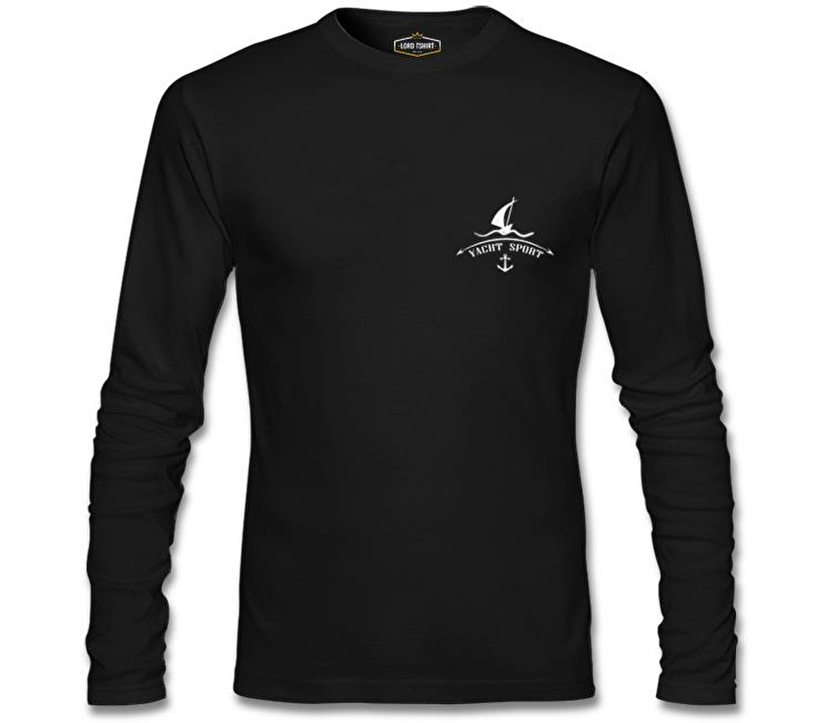 Yat Kulübü - Yatch Logo Siyah Erkek Sweatshirt