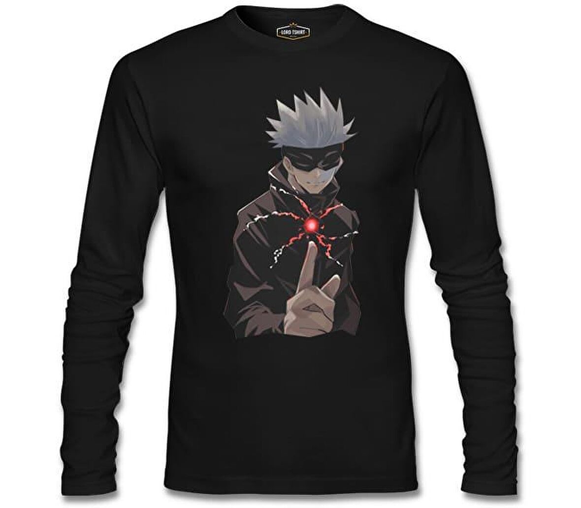 Naruto Gojo Saturo Siyah Erkek Sweatshirt